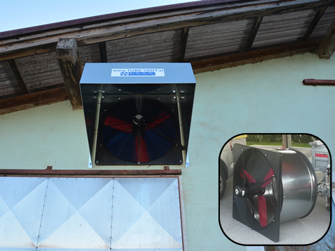 PROPER SELECTED VENTILATION FAN WITH WALL EXTENDOR AND WEATHERHOOD